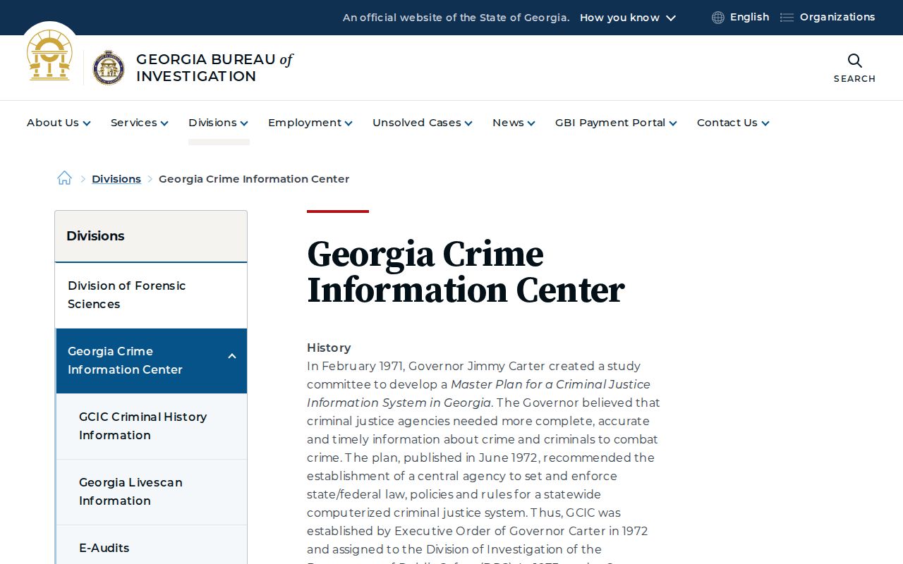 Georgia Crime Information Center law-enforcement information system