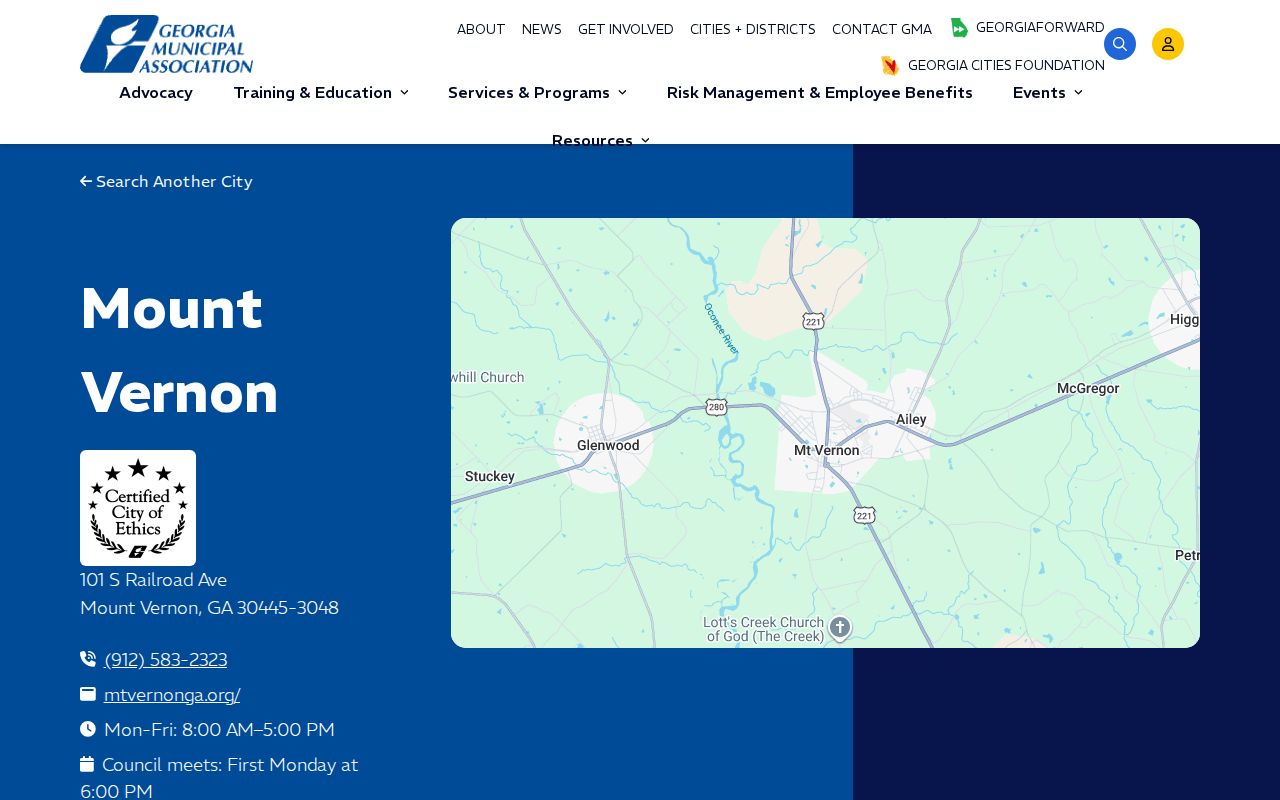 Georgia Municipal Association civic profile for Mount Vernon